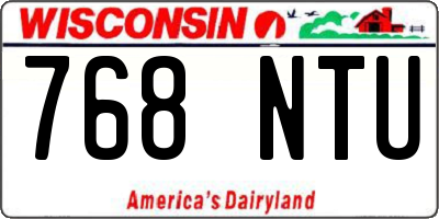 WI license plate 768NTU