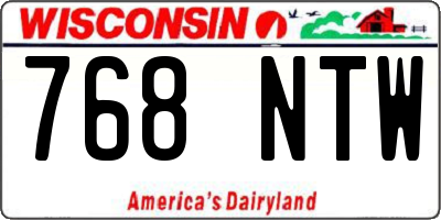 WI license plate 768NTW