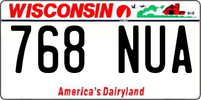 WI license plate 768NUA