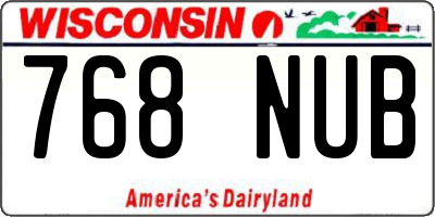 WI license plate 768NUB