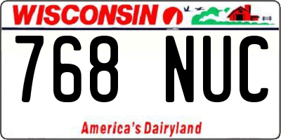 WI license plate 768NUC