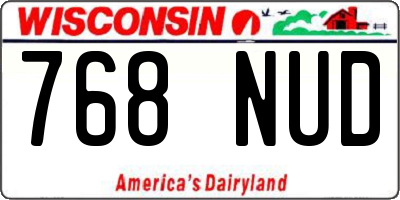 WI license plate 768NUD