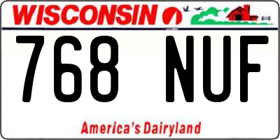 WI license plate 768NUF