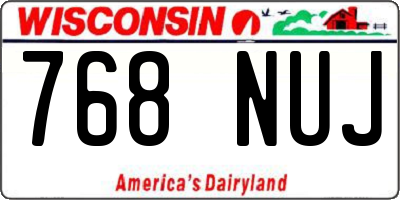 WI license plate 768NUJ
