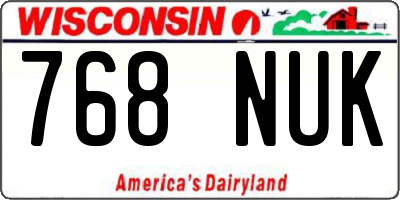 WI license plate 768NUK