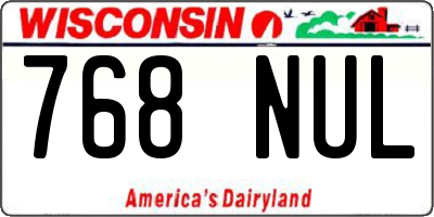 WI license plate 768NUL