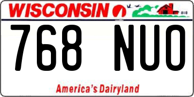 WI license plate 768NUO