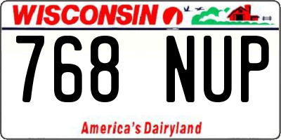 WI license plate 768NUP
