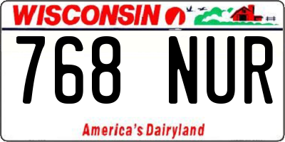 WI license plate 768NUR