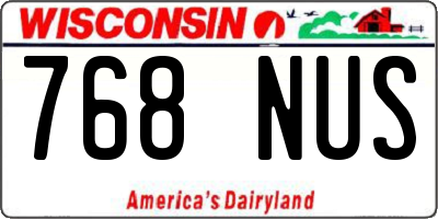 WI license plate 768NUS