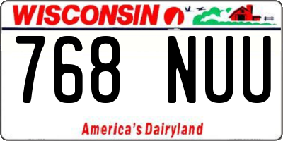 WI license plate 768NUU