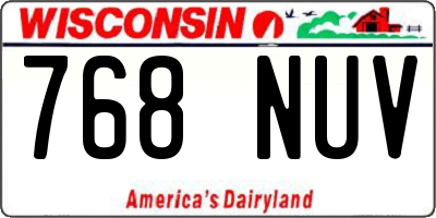 WI license plate 768NUV