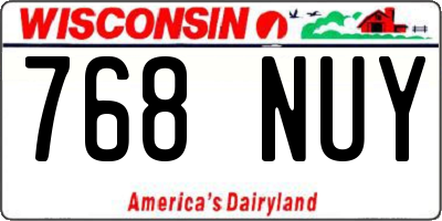WI license plate 768NUY