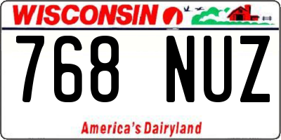 WI license plate 768NUZ
