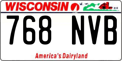 WI license plate 768NVB