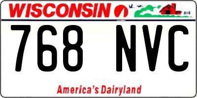 WI license plate 768NVC