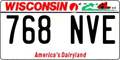 WI license plate 768NVE