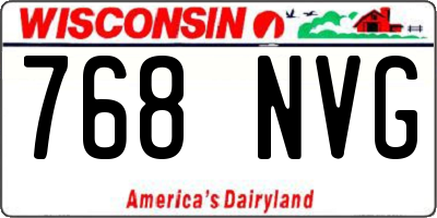 WI license plate 768NVG