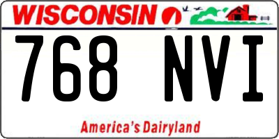 WI license plate 768NVI
