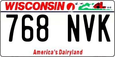 WI license plate 768NVK