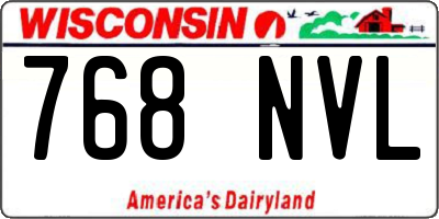 WI license plate 768NVL