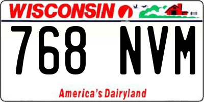 WI license plate 768NVM