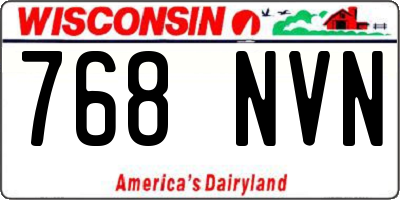 WI license plate 768NVN