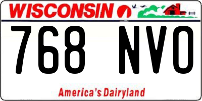 WI license plate 768NVO