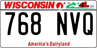 WI license plate 768NVQ