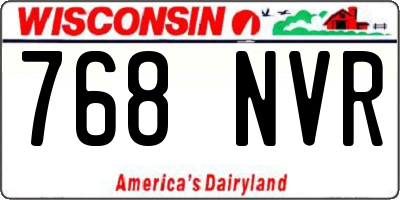 WI license plate 768NVR