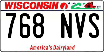 WI license plate 768NVS