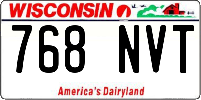 WI license plate 768NVT