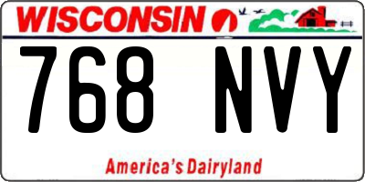 WI license plate 768NVY