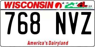 WI license plate 768NVZ