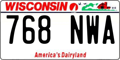 WI license plate 768NWA