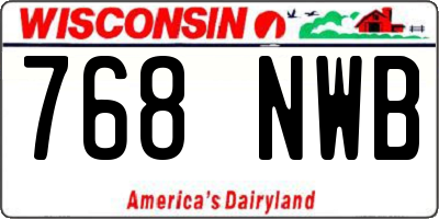 WI license plate 768NWB