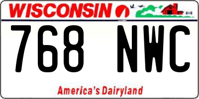 WI license plate 768NWC