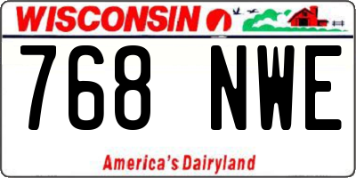 WI license plate 768NWE