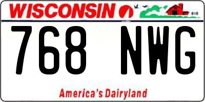 WI license plate 768NWG