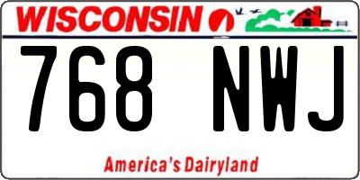 WI license plate 768NWJ