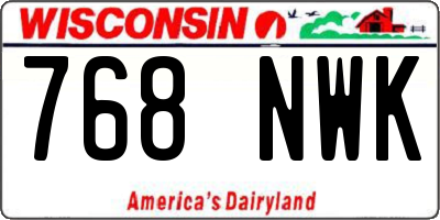 WI license plate 768NWK