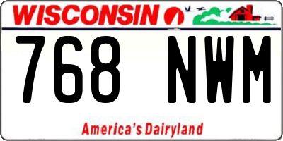 WI license plate 768NWM