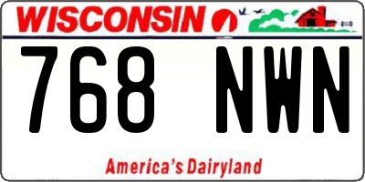 WI license plate 768NWN