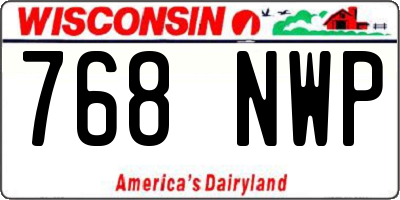 WI license plate 768NWP