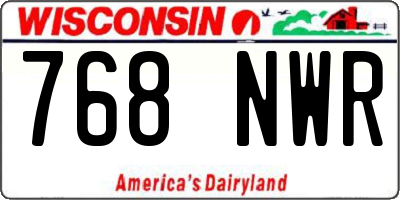 WI license plate 768NWR
