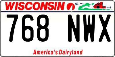 WI license plate 768NWX