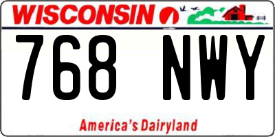 WI license plate 768NWY