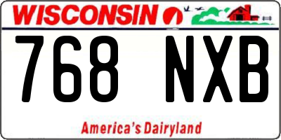 WI license plate 768NXB