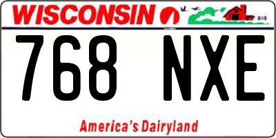 WI license plate 768NXE