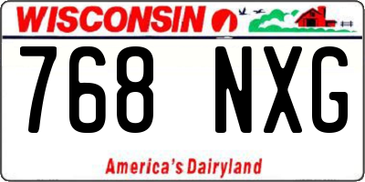 WI license plate 768NXG